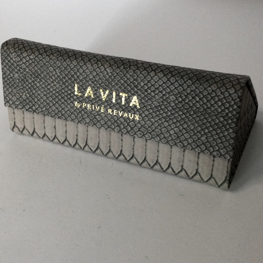 PRIVE REVAUX SNAKE EMBOSSED SUNGLASSES CASE NEW